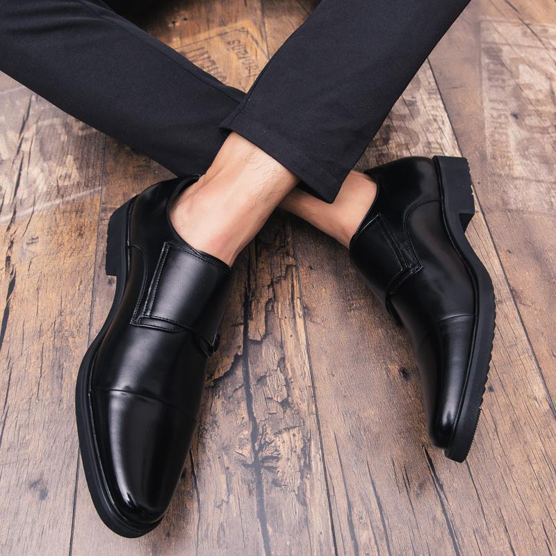 Men Monks Dress Loafers Shoes Wedding Driving Casual Brown Formal Business Leather Shoes Plus Size