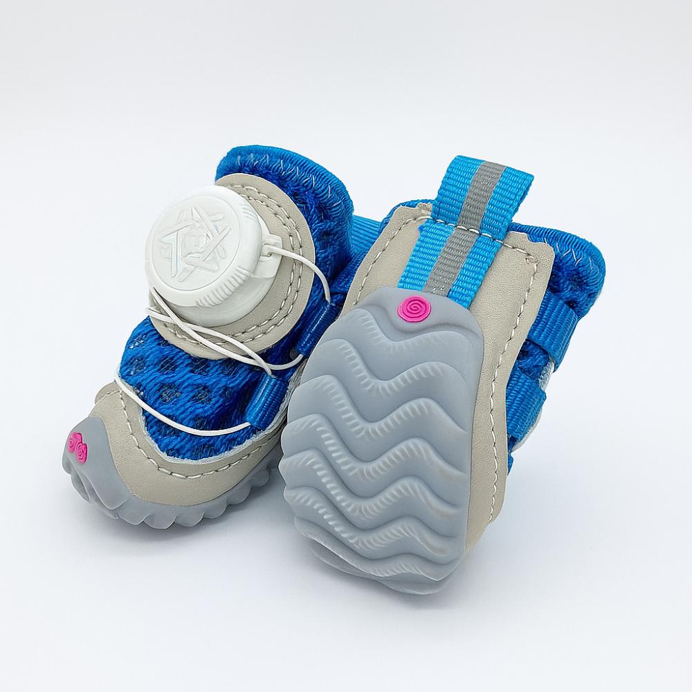 

4pcs/set Breathable Pet Boots Adjustable Dog Sneakers Dog Mesh Shoes Summer Season size 3