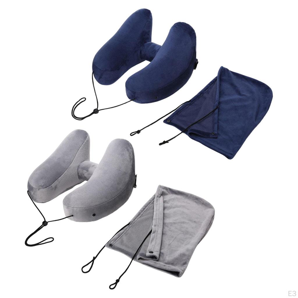 Inflatable Neck Pillow with Handy Carrying Pouch