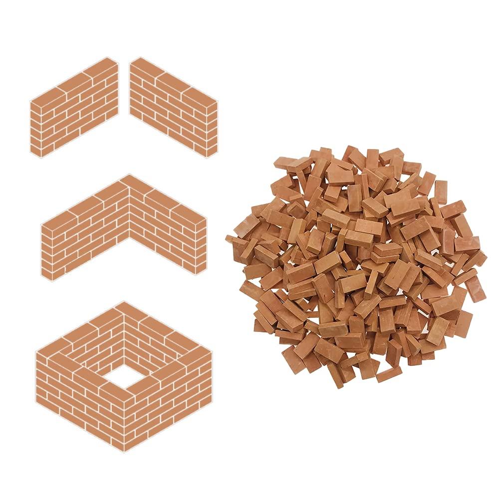 Miniatur Miniatur Modell Garten Zubehör 100er Pack Ziegelsteine, Maßstab 1/35, Teile, Ziegelsteine, DIY, Diorama, Bauen, (rot)