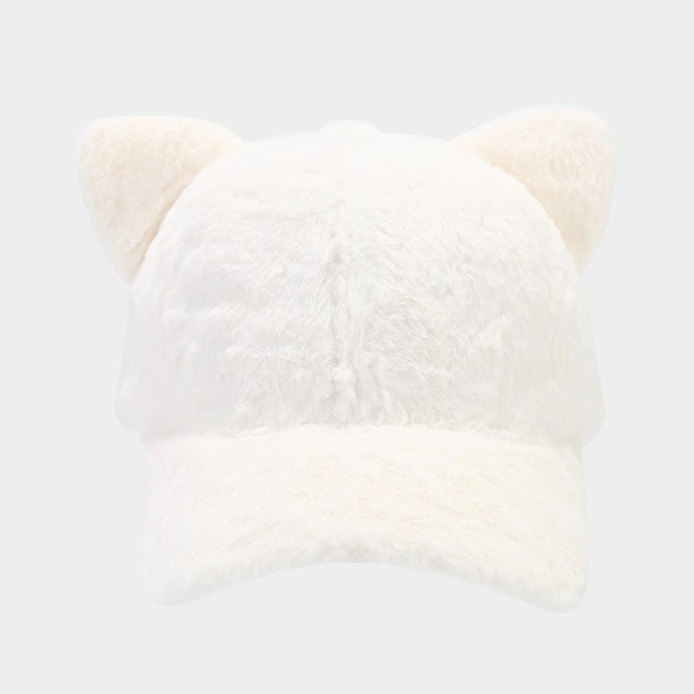 Cute Cat Ear Winter Caps Adjustable Cat Ears Baseball Cap Cute Plush Baseball Cap Winter