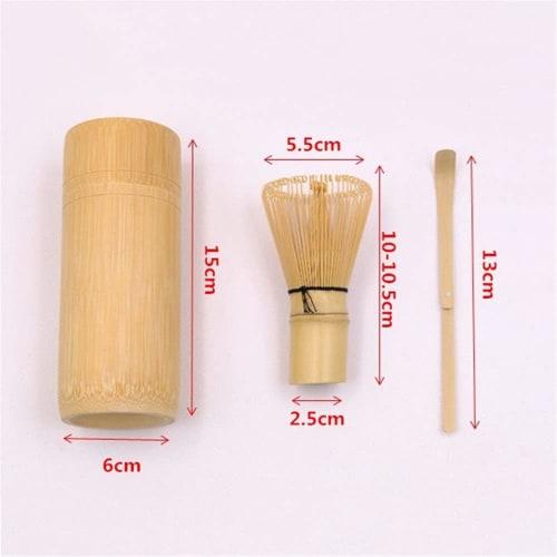 Qingyun LEE 100-Stem Bamboo Chasen (Tea Ceremony Utensils) for Outdoor Tea Ceremony, Straightening, Whisking, Powder, and More, Bamboo Color
