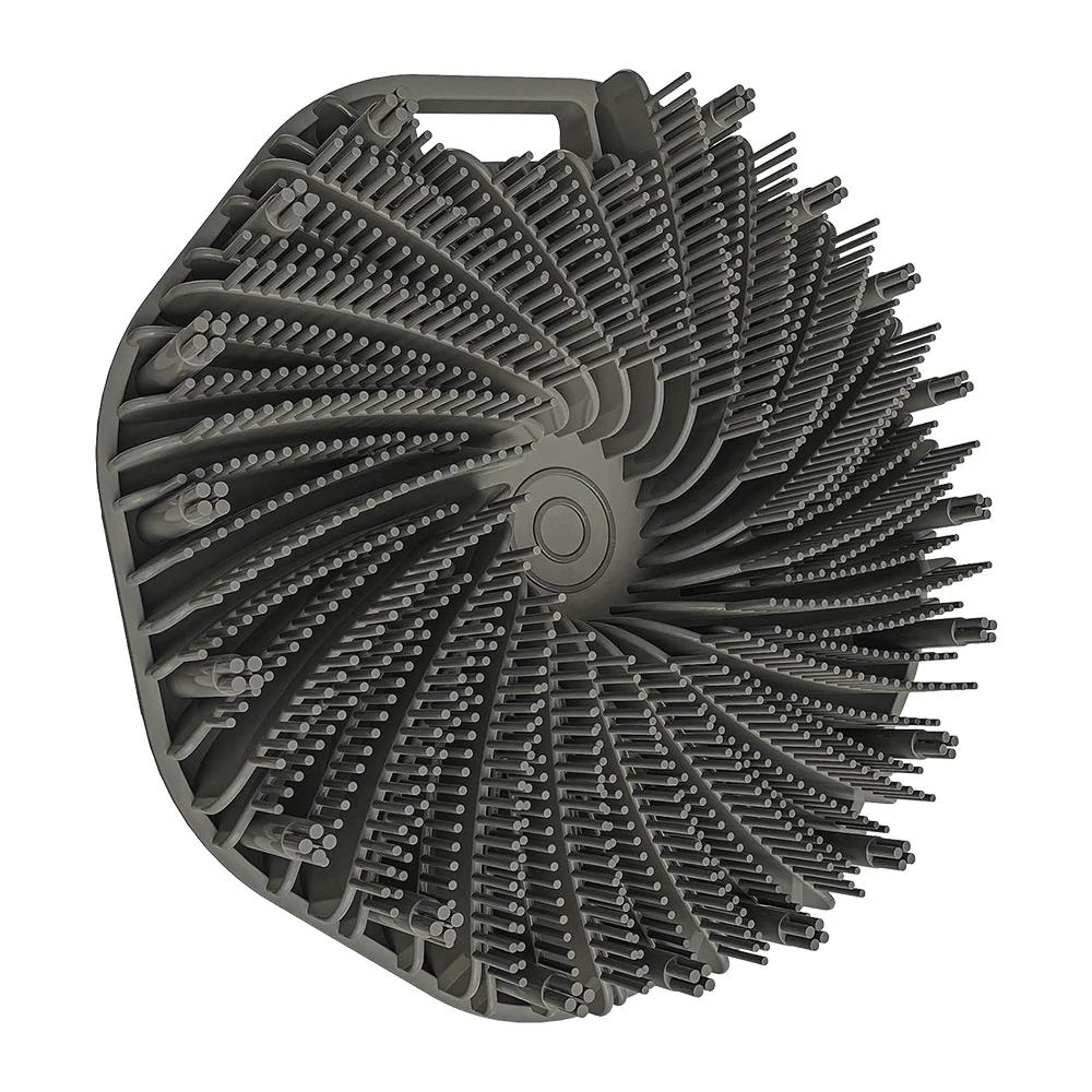 

Мягкая силиконовая щетка для тела с эргономичной ручкой, портативный душ, массаж, чистка, отшелушивание, домашний инструмент серый