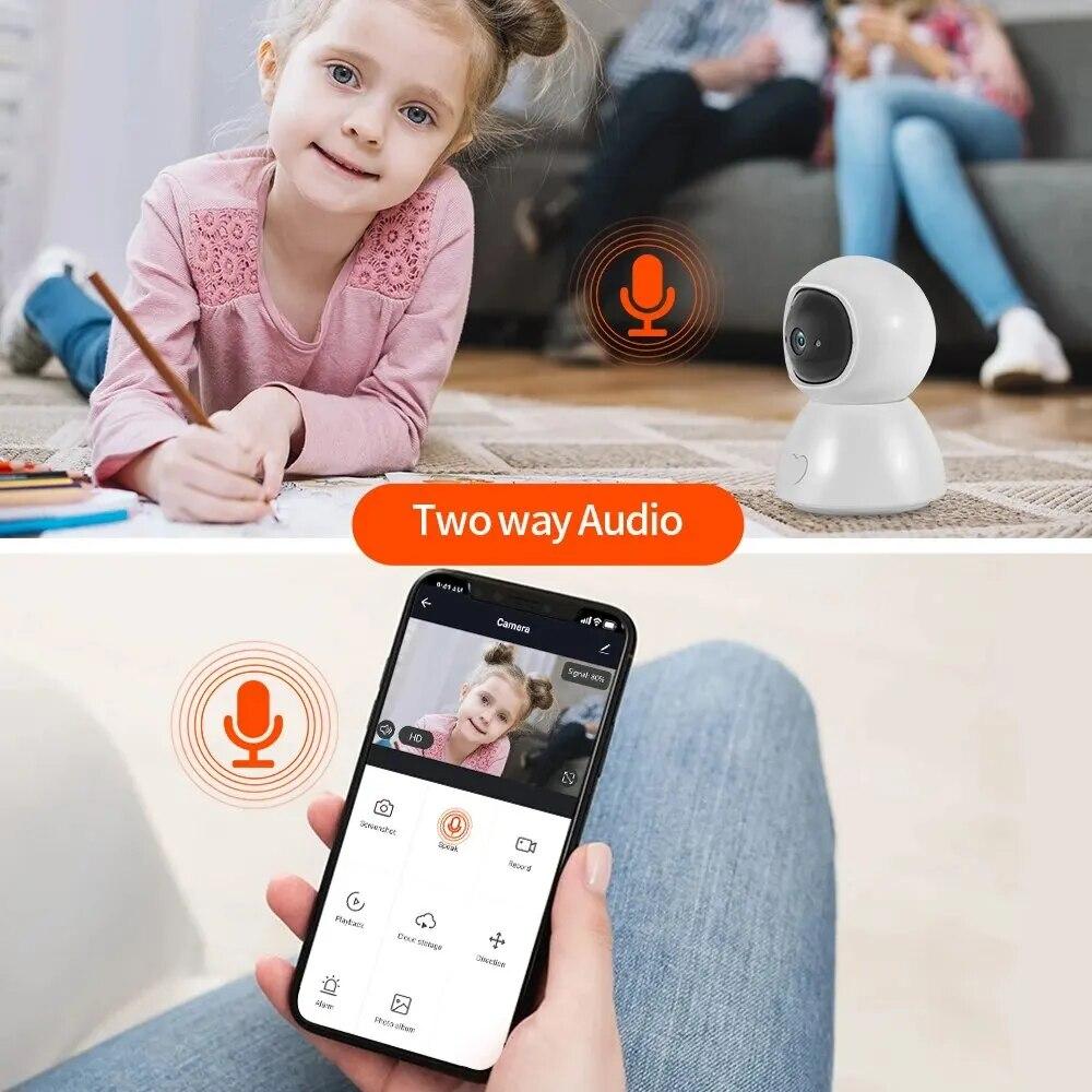 4MP 5G CAMERA Wifi Smart Cloud Wifi IP Camera Intdoor Auto Tracking with One Key Calling Function Cam for Child