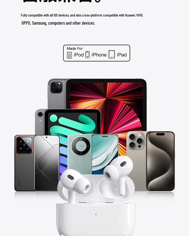 Huaqiangbei Pro 3. Generation Geräuschunterdrückende Bluetooth-Kopfhörer – Hochwertiger Klang für Apple