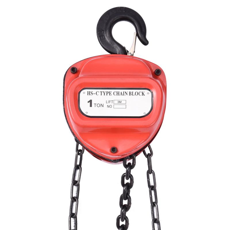 Hand Chain Hoist 20ft/10m Lift Hand Chain Block with Hook Heavy Duty Steel Anti-Slip Chain Fall for Warehouse Building