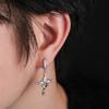 Elegant Snowflake Crosses Earrings Featuring Zircon On Copper Base Sturdy