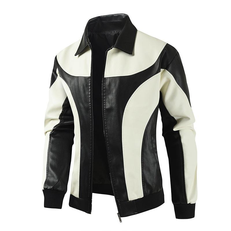 Boys PU Leather Jacket Men's Leather Jacket European and American Large Size Stand-Up Jacket Top