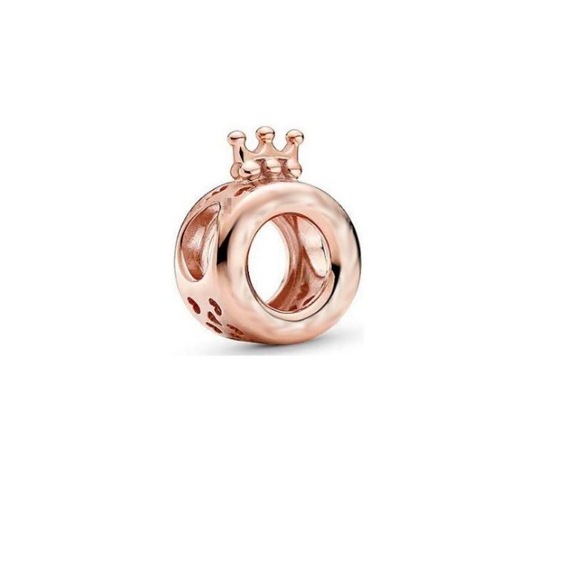 Rose Gold Crown Perlen Charm Bead Fit Original Mode Charms Silber 925 Armband Frauen Schmuck