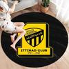 Al-Ittihad FC Round Area Rug,Carpet Rug for Living Room Bedroom Sofa Playroom Decor,Non-slip Floor Mat