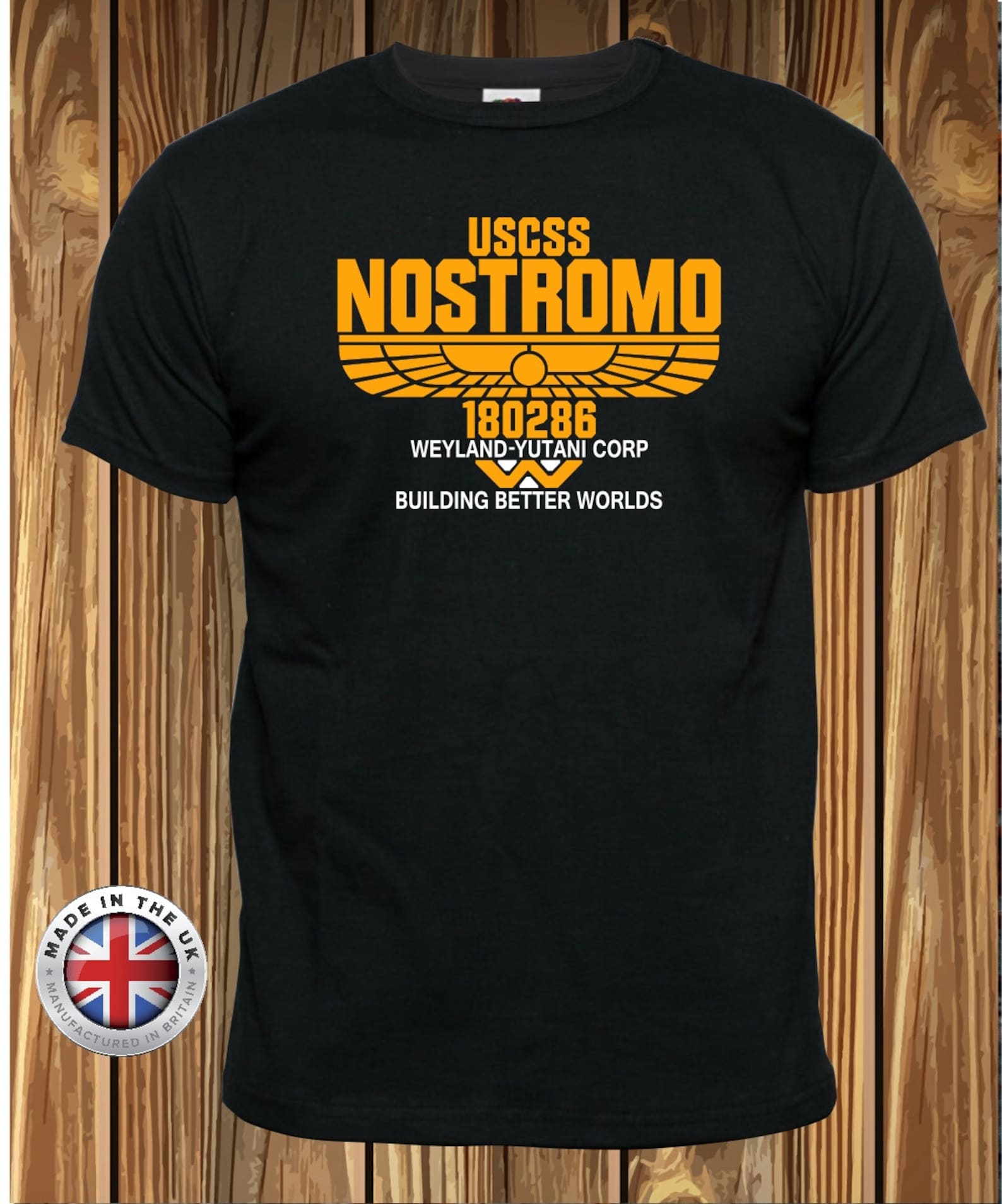 Alien T-Shirt USCSS Nostromo T-Shirt black film T-Shirt, unisex, ladies fitted and childrens. 4XL