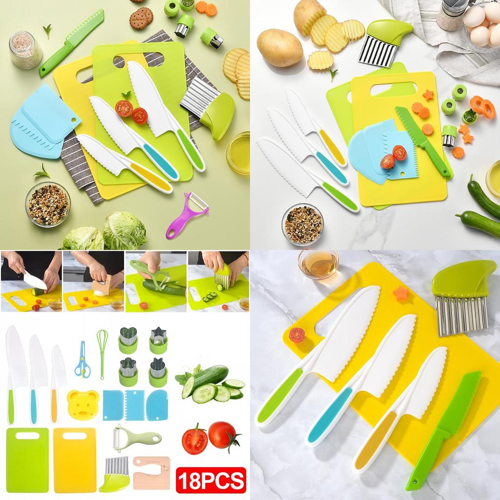 Fun And Educational Kids Plastic Kitchen Knife Set Safe For Cutting Fruits And Veggies
