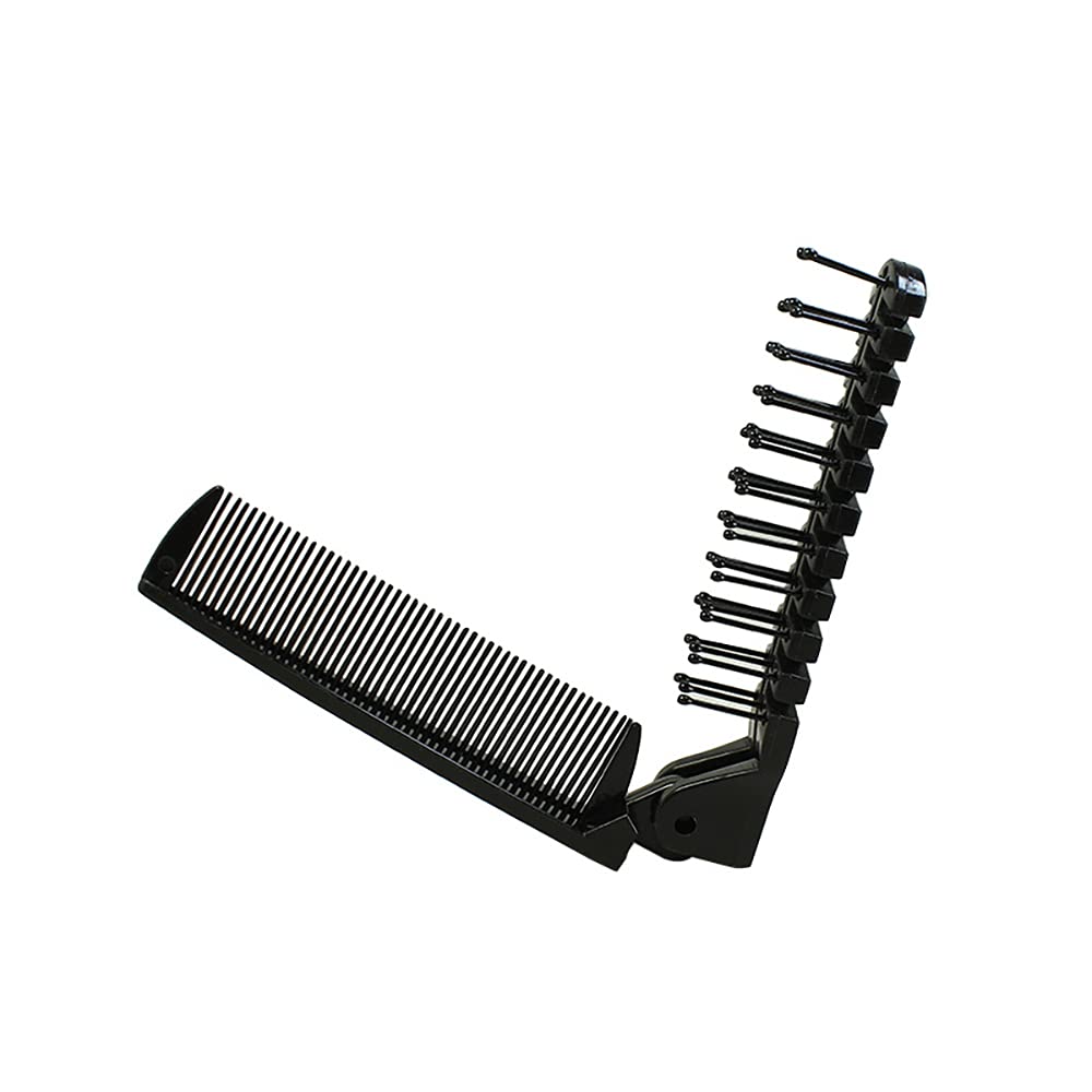 SUER Folding Hair Comb for Men and Hair Care Double Hair Easy To Black and Women, Comb, Brush, Portable, Compact, Hold, Travel-Friendly, White,