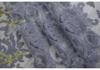 Cross French Retro Gray Sheer Curtains, 3D Jacquard Semi-Transparent Window Screens for Villa Bedroom, Rod Pocket Style