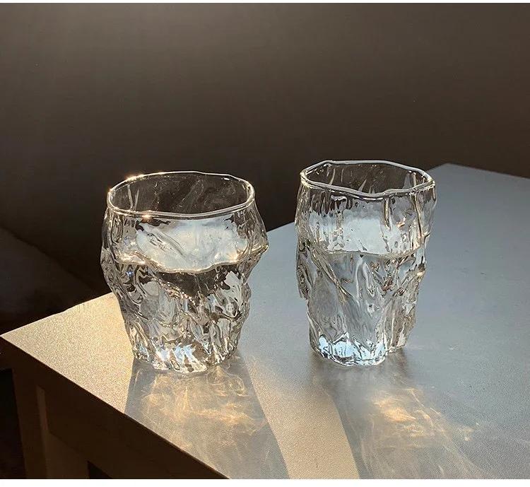 10oz Glas Wasserbecher Twist Faltflasche Haushalt Fruchtsaft Teetasse Lieblicher Bierbecher Ins Stil Koreanische Milchtassen Kaffeetasse