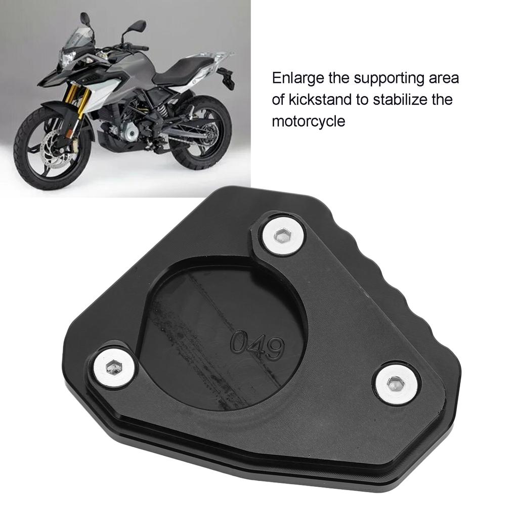 Motorcycle Kickstand Extender Pad Support Plate Aluminium Alloy Replacement for G310GS 2017‑2018Black