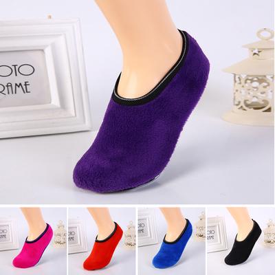 Pantuflas de lana para mujer, calcetines cálidos antideslizantes para el hogar, tren deportivo suave 34-39
