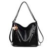 Leather Hobo Bag Women's Fashion Shoulder Tote with Dual Zip Pockets and Adjustable Strap