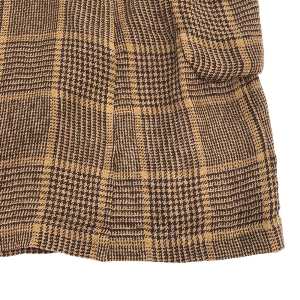 TROVE Made In Japan Glen Check Linen Gown Coat 2 Brown Men's Used