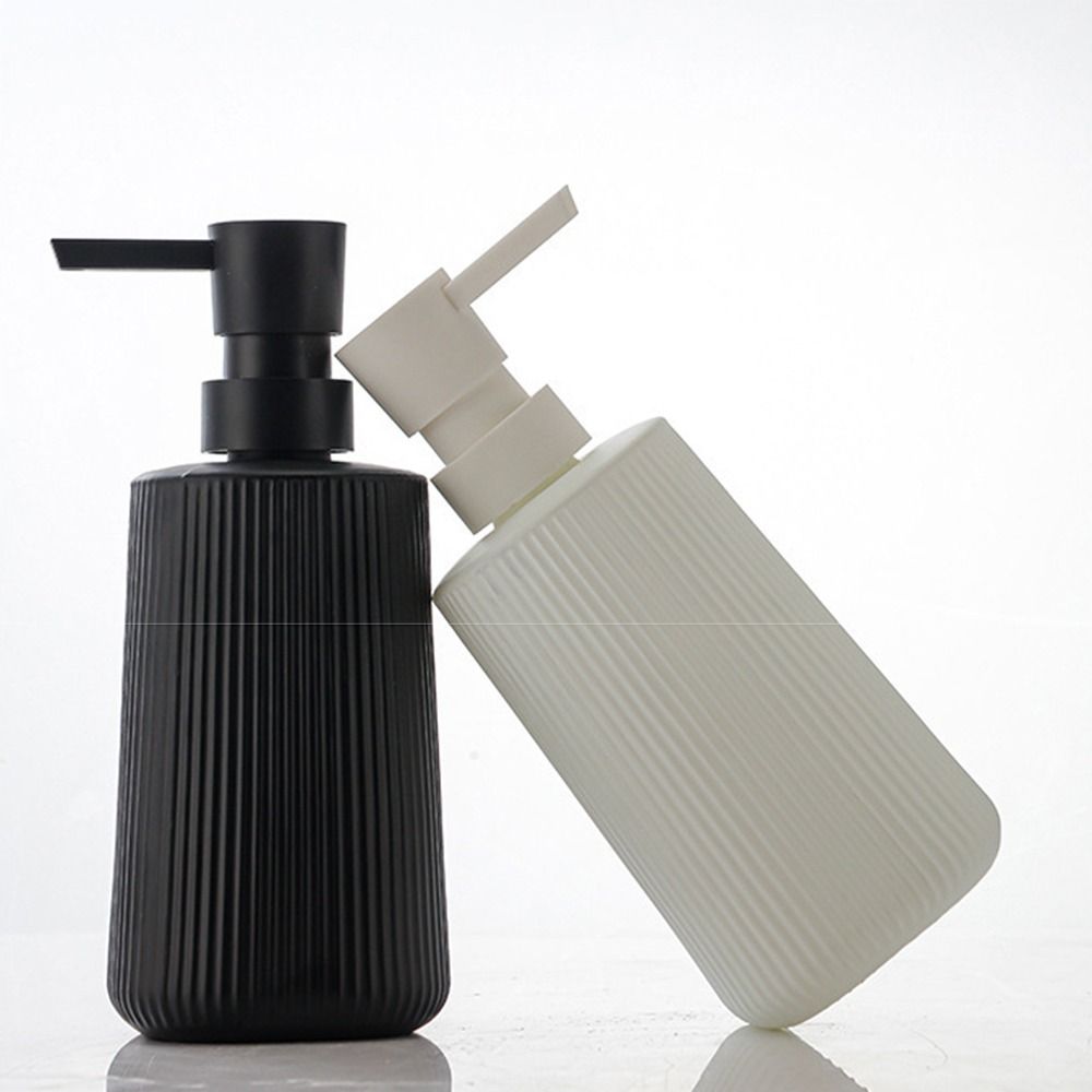 Press Pump Handwash Container Modern Ribbed Soap Lotion Bottle Lotion Gel Jar Farmhouse Style