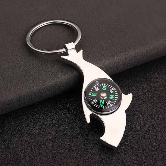 Kompassnyckelring Legering Mini Kompass Väskberlock Utomhus Camping Ryggsäcksberlock Nyckelring Present till Vandrare