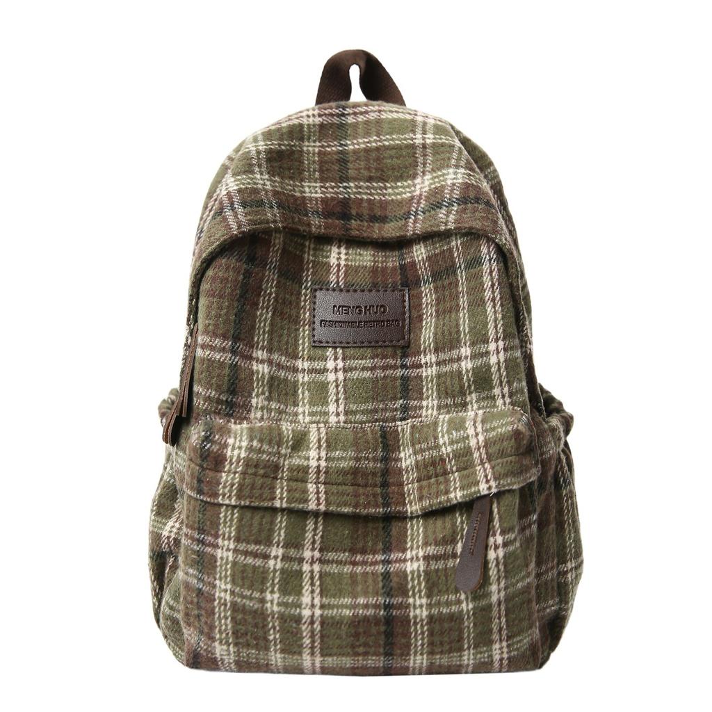 Schulranzen Rucksack weiblich Koreanische Version Herbst und Winter Neu Retro Karomuster Rucksack Japanischer Mädchenstil College-Student Literarisch und vielseitig
