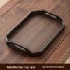 ZISIZ Rectangular Bamboo Serving Tray with Handles
