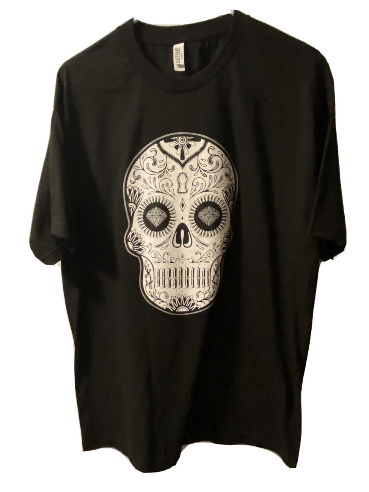 

Sugar Skull Day of the Dead Dia Los Muertos T-Shirt NWOT Large S разноцветный