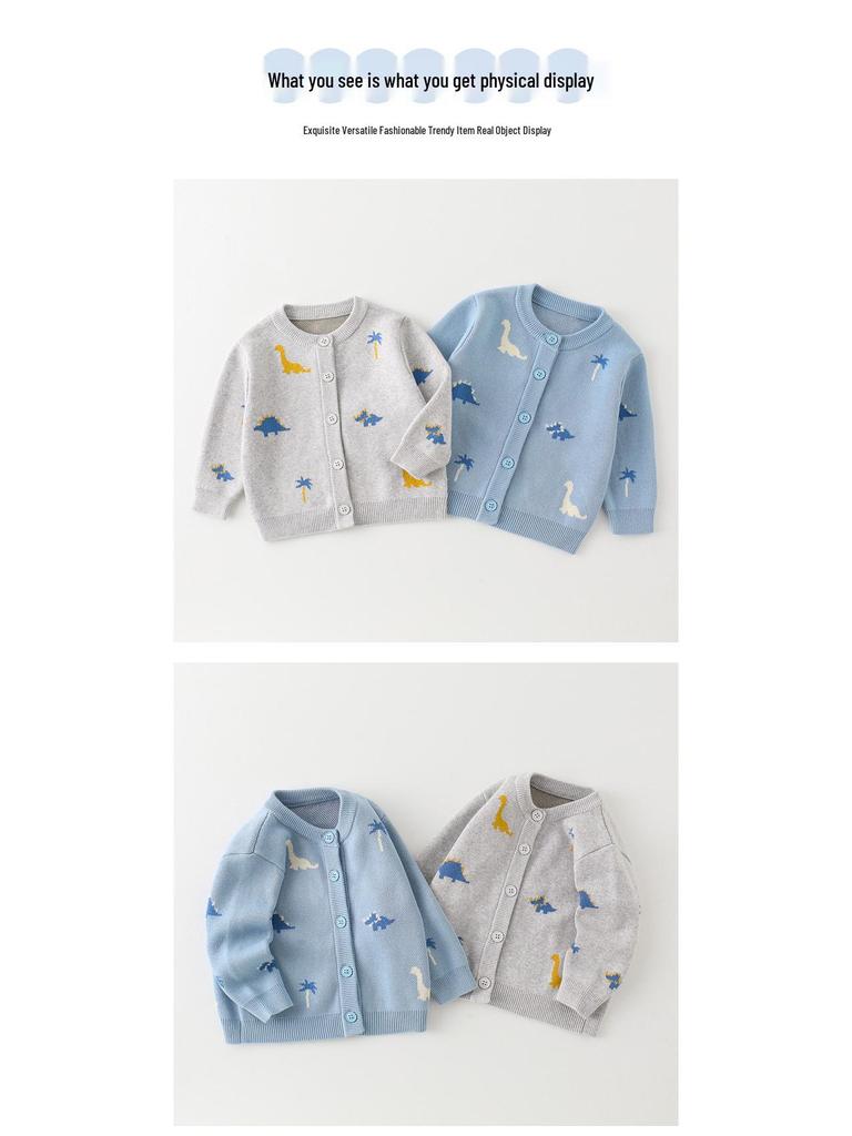 Jesienny dzianinowy kardigan dla chłopca 2025: Stylowy wełniany sweter-kurtka dla dzieci