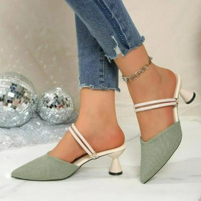 Plus Size Women's Shoes Closed Toe Women's Slippers Elegant Dress Slippers Women Pointed Toe High Heels Modern Sandals