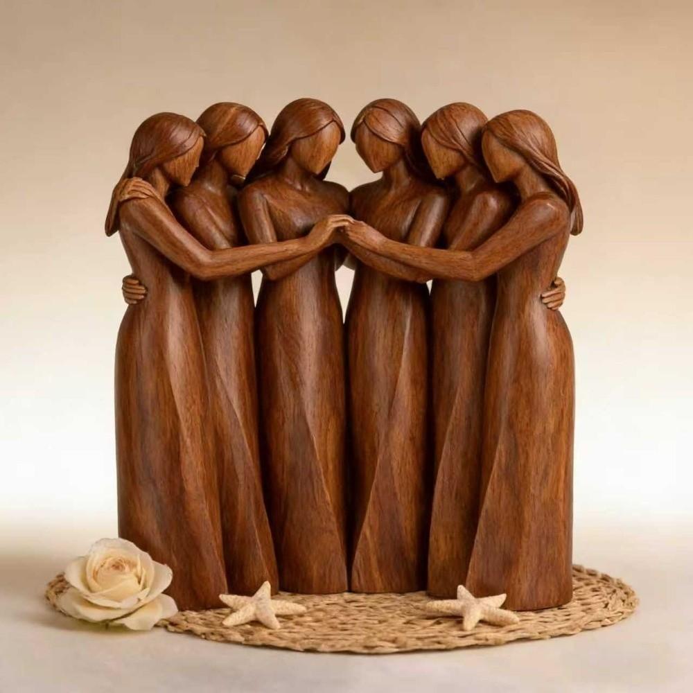 Resin Sisters Figurine Realistic Desktop Decorations Perfect Harmony Friendship Sculpture Office