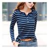 Navava Men Casual STripe BuTTon PoinT Long Sleeve T shirT nT1322