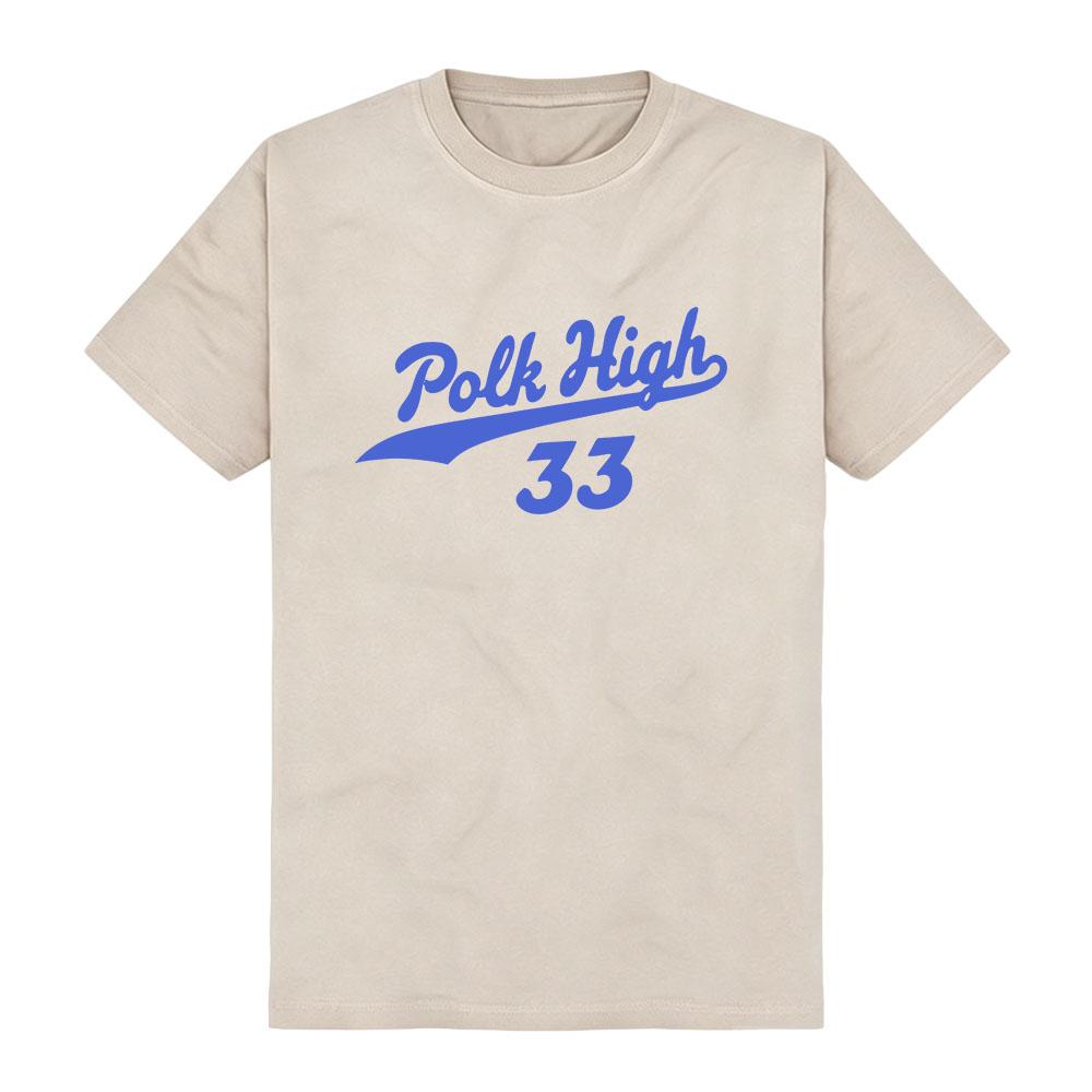 Polk High 33 Retro T-Shirt Married with Children Tees Vintage Baseball Style Short Sleeve Tshirt Crew Neck Casual Daily Clothes