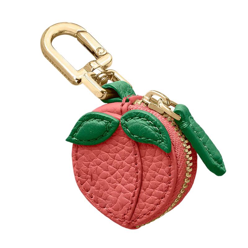 Fruit Shape Cherry Design Fruit Charm Coin Purse Blueberry Peach Cute Key Chain Mini Pouch Wallet Gift For Airtag Girl Women