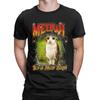 Humor Cat Owl Funny Cursed Internet Brainrot Bootleg Meowl TShirts Men 100 Cotton T Shirts Short Sleeve Plus Size Clothing
