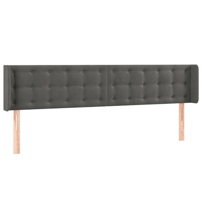VidaXL Tête de Lit à LED Meuble de Chambre à Coucher Accessoire de Lit Double Tête de Cadre de Lit Intérieur Gris Foncé 3123725