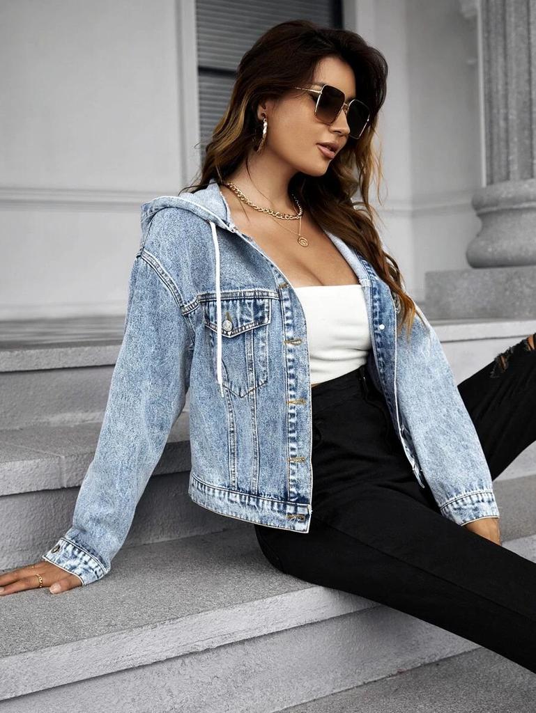2026 Spring/Summer Women's Hooded Denim Jacket
