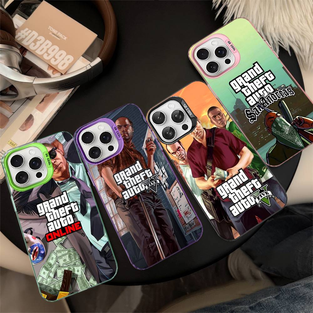 San Andreas G-GTA Phone Case For iPhone 16 15 14 13 12 11 Pro Max 17 Plus Colorful Cover