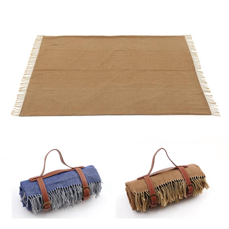 Thickened Beach Picnic Mat with Leather Strap