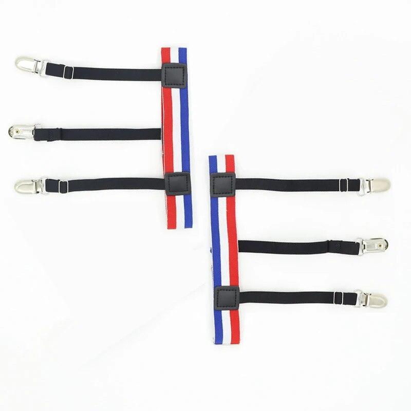 1Pair, Men, Lady, Elastic Shirt Garter, Uniform Stays Holders, Non-Slip Locking Clamp,Shirt Stays Belt