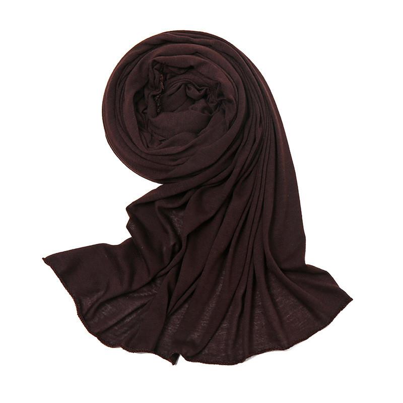 Light Cotton Monochrome Scarf Wrap With Stretch Breathable Fabric For Casual Wear