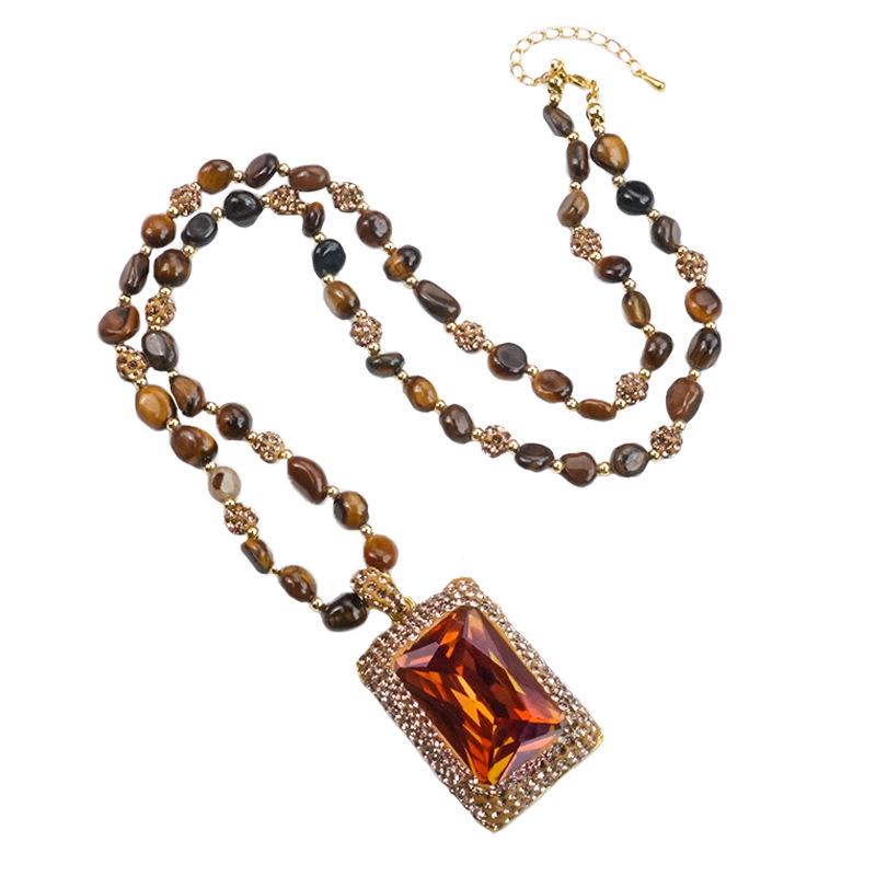 Sultanit Schmuckset: Ohrringe, Ring & Halskette mit Tigerauge-Kette – Premium, Elegant & Leichter Luxus Design.