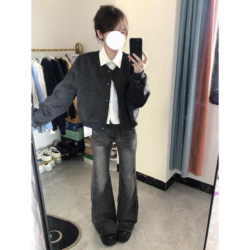 

Большой размер Стильный Ретро Хай-стрит Короткая Верхняя одежда Женская Осень 2024 Новое поступление Свободная Куртка-бейсболка Топы Прилив Gray [Quality Edition]] S