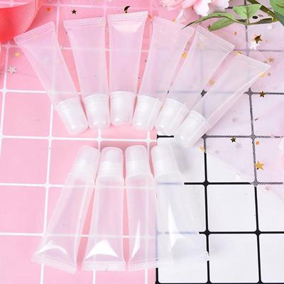 10 pezzi di nuovo contenitore cosmetico trasparente per balsamo per labbra, tubo cosmetico vuoto riutilizzabile