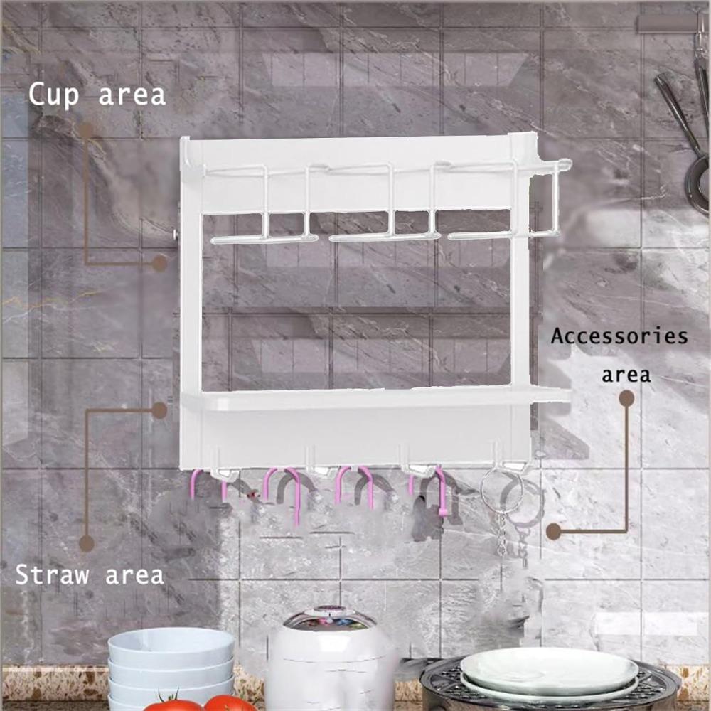 Wall-mounted Fridge Cup Holder Metal Water Bottle Organizer  Easy Installation