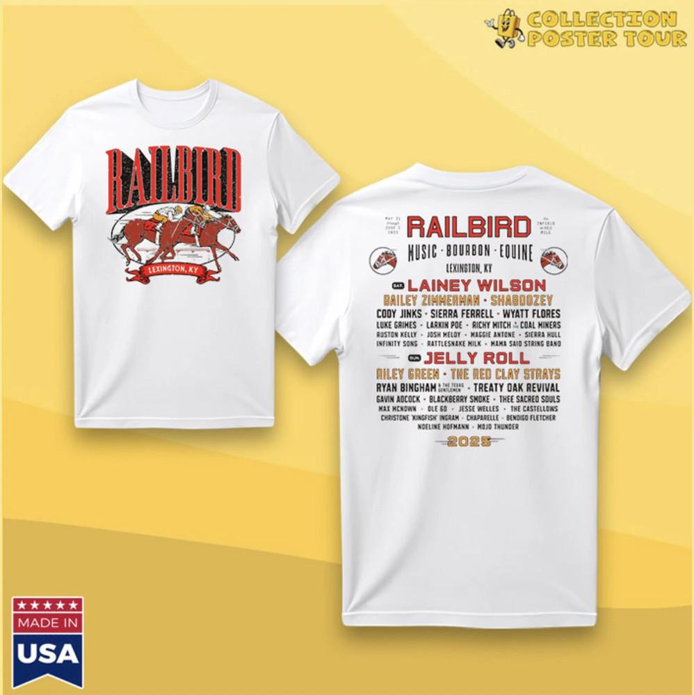 Railbird Festival Music Finish Lineup Double Sided  Size S-5XL SS1057 Unisex T-Shirt XXXXL
