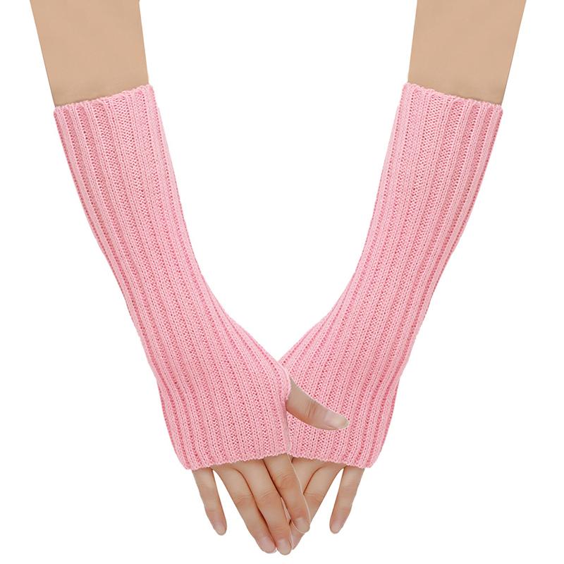 

1 пара длинных перчаток без пальцев для женщин и мужчин, мягкие варежки Лолита Кавайи, зимние теплые рукава, универсальные нарукавники, подарки