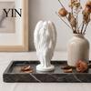 Memorial Gift for Her 3D Printed Hooded Angel Figurine, Elegant White Winged Statue, Desktop Ornament Study European Style Minimalist Sculpture
