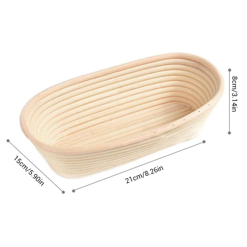 Oval Rattan Bread Proofing Basket With Liner Cloth Banneton Dough Rising Container For Sourdough Baking