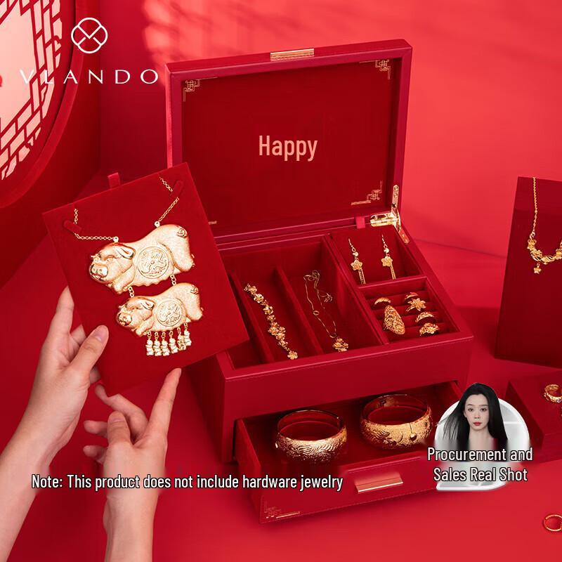 VLANDO Red Wedding Jewelry Gift Box